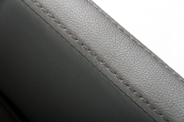 Homeroots Gray Upholstered Faux Leather Dining Arm Chair Grey Metal 283458