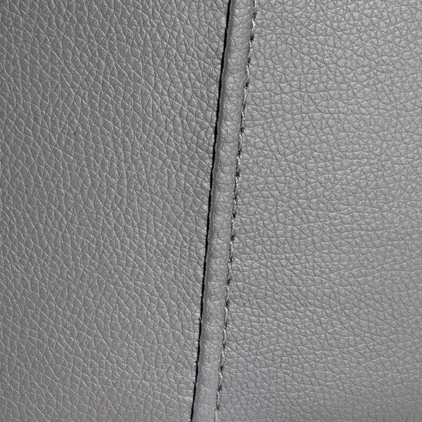 Homeroots Gray And Silver Upholstered Faux Leather Dining Arm Chair Grey Metal 283462