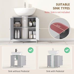 English Elm Bathroom Under Sink Cabinet Dark Green Mdf with Double Doors and Adjustable Shelf T3971P405341