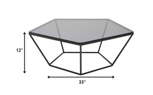 Homeroots 12" Metal And Glass Coffee Table   283495