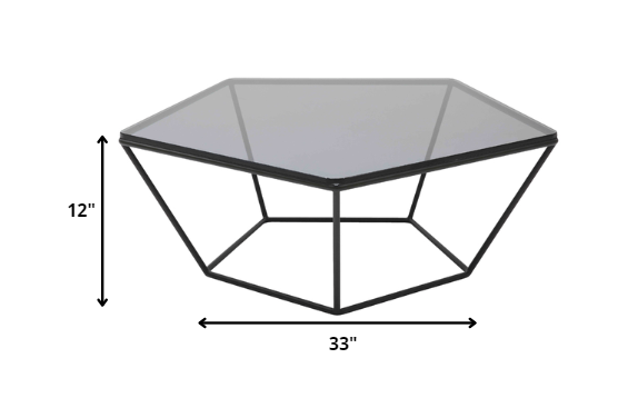 Homeroots 12" Metal And Glass Coffee Table   283495