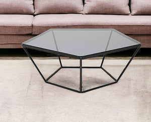 Homeroots 12" Metal And Glass Coffee Table   283495