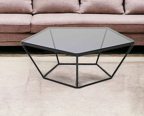 Homeroots 12" Metal And Glass Coffee Table   283495