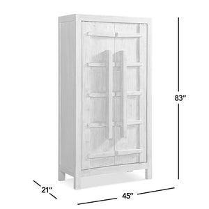 English Elm Rowan Reclaimed Pine Tall Cabinet Crossbar Double Doors Rustic Farmhouse Storage B2719P474455