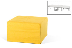 Homeroots 28" Yellow Polyester Footstool Ottoman   283501