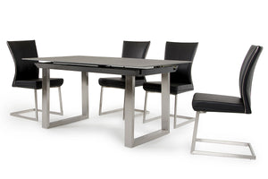 Homeroots Set Of Two Black And Silver Upholstered Dining Side Chairs  Metal 283514