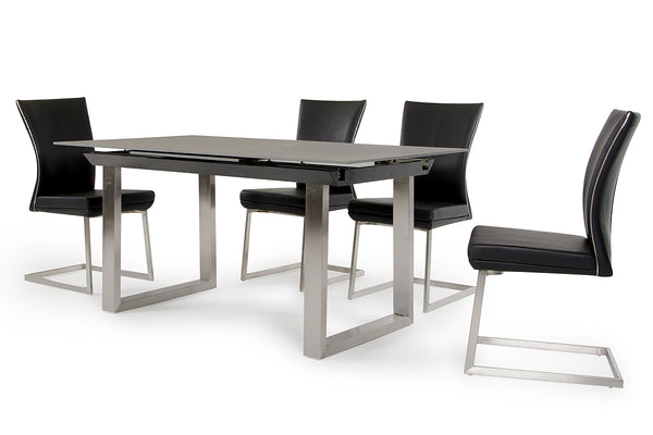 Homeroots Set Of Two Black And Silver Upholstered Dining Side Chairs  Metal 283514