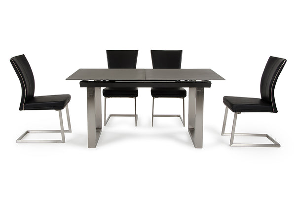 Homeroots Set Of Two Black And Silver Upholstered Dining Side Chairs  Metal 283514