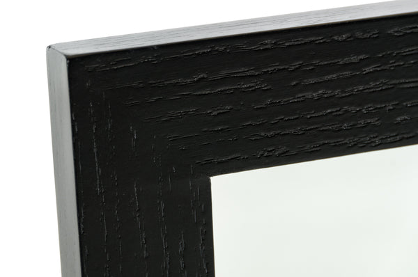 Homeroots 20" Black Mdf And Glass Mirror  Mdf 283554
