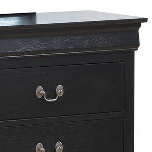 English Elm Elegant Traditional Black Dresser — 6-Drawer Spacious Storage, Durable MDF/Pine Build, Sleek No-Assembly Finish B078107848