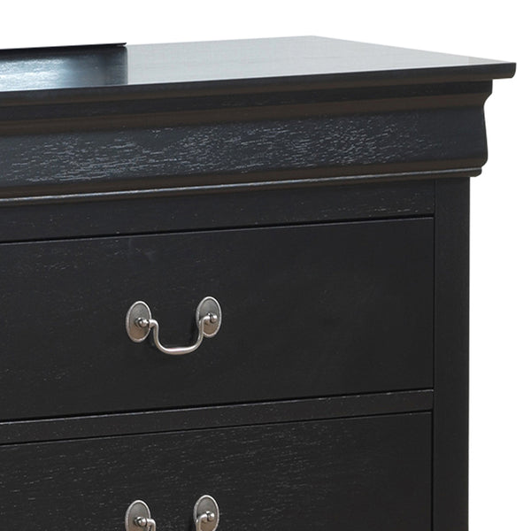 English Elm Elegant Traditional Black Dresser — 6-Drawer Spacious Storage, Durable MDF/Pine Build, Sleek No-Assembly Finish B078107848