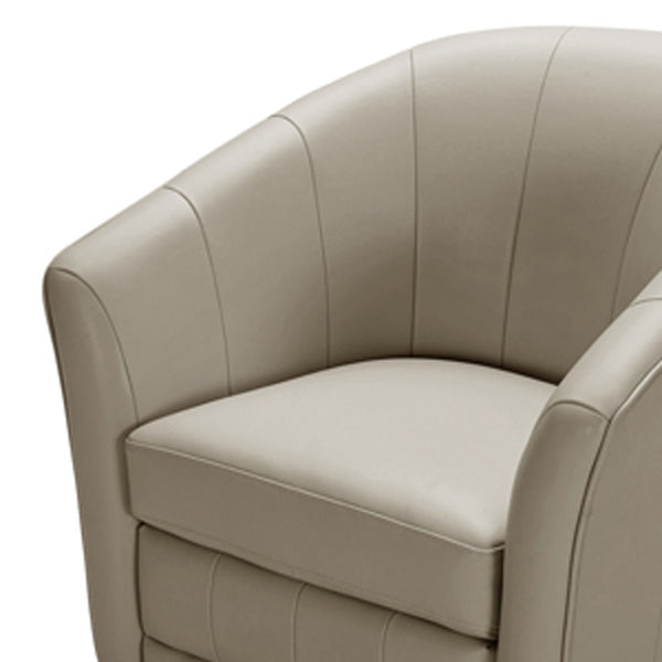 Homeroots 33" Grey Eco Leather  Foam  And Steel Accent Chair   283652