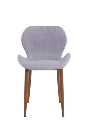 Homeroots Gray And Brown Upholstered Fabric Dining Side Chair  Metal 283715