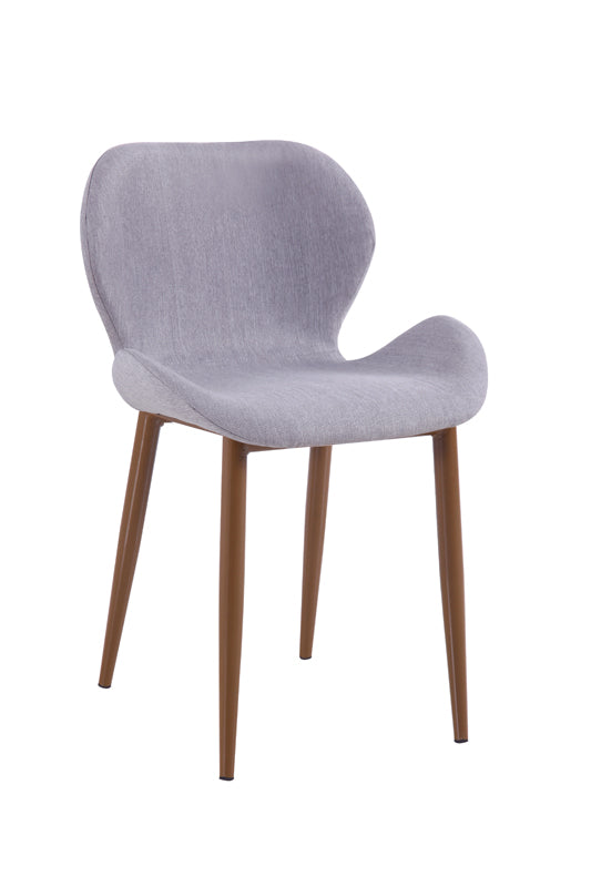 Homeroots Gray And Brown Upholstered Fabric Dining Side Chair  Metal 283715