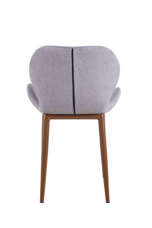 Homeroots Gray And Brown Upholstered Fabric Dining Side Chair  Metal 283715