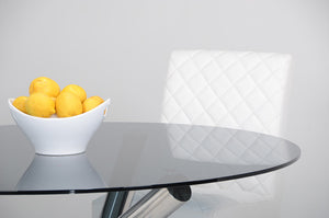 Homeroots 30" Glass And Steel Round Dining Table  Glass 283737