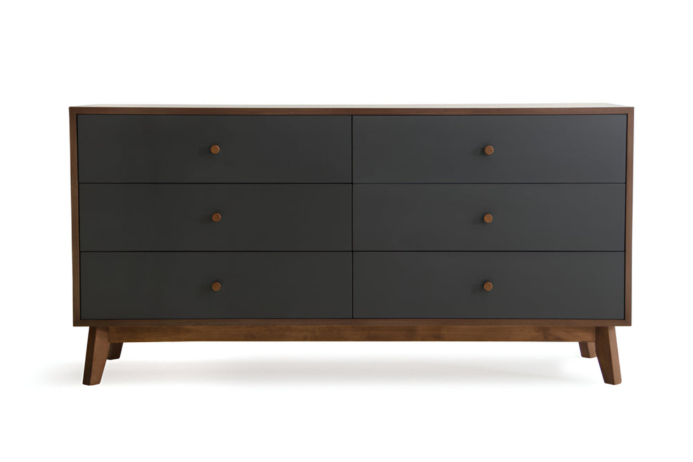 Homeroots 60" Brown Solid And Manufactured Wood Six Drawer Double Dresser  Solid And Manufactured Wood 283789