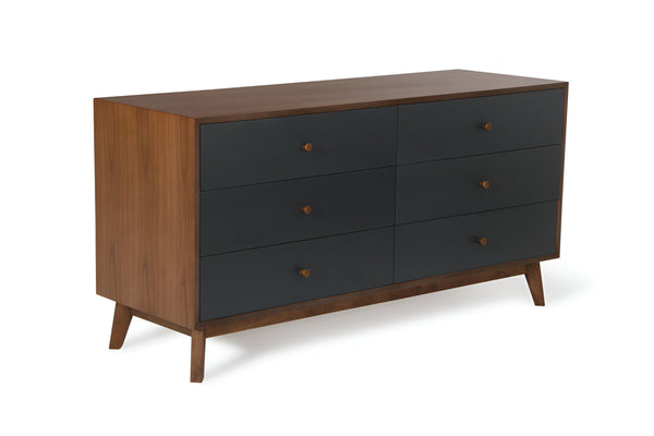 Homeroots 60" Brown Solid And Manufactured Wood Six Drawer Double Dresser  Solid And Manufactured Wood 283789