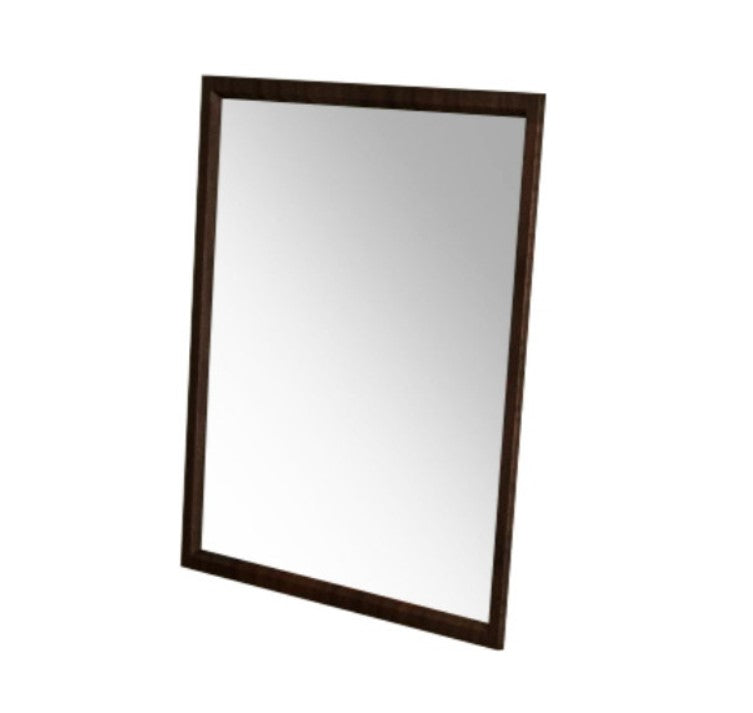 Homeroots 35" Walnut Mdf  Veneer  And Glass Mirror  Wood 283790
