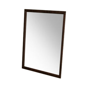 Homeroots 35" Walnut Mdf  Veneer  And Glass Mirror  Wood 283790