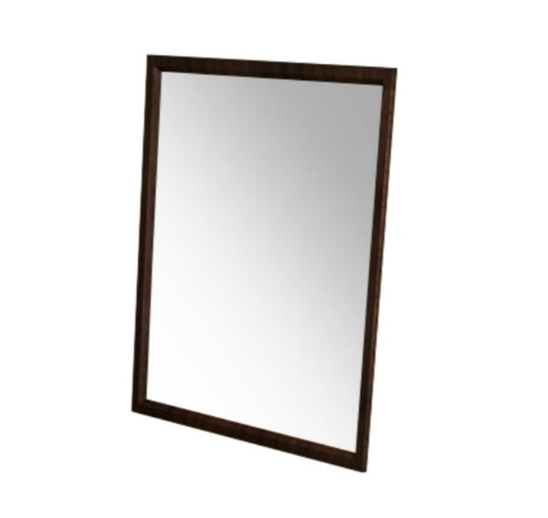 Homeroots 35" Walnut Mdf  Veneer  And Glass Mirror  Wood 283790