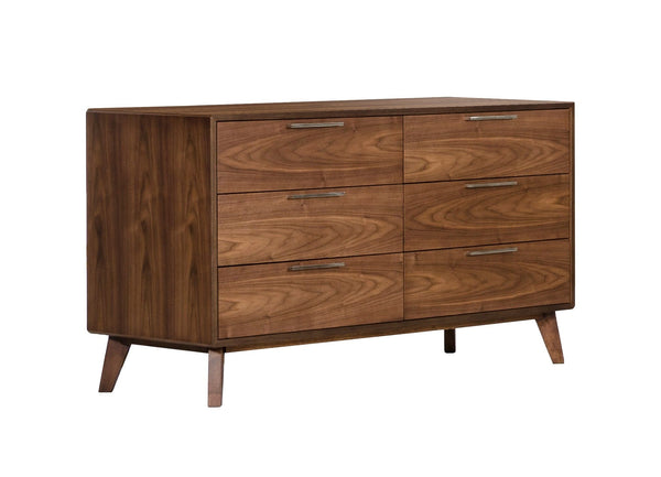 Homeroots 51" Brown Solid And Manufactured Wood Six Drawer Double Dresser  Solid And Manufactured Wood 283797