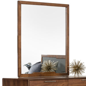 HomeRoots 40" Brown Wood Framed Dresser Mirror - Elegant Walnut Design for Bohemian Charm & Spacious Feel 283799