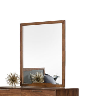 HomeRoots 40" Brown Wood Framed Dresser Mirror - Elegant Walnut Design for Bohemian Charm & Spacious Feel 283799