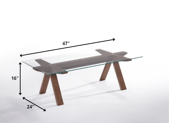 Homeroots 16" Walnut Wood And Glass Coffee Table   283800