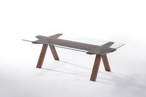 Homeroots 16" Walnut Wood And Glass Coffee Table   283800