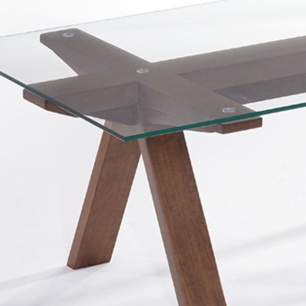 Homeroots 16" Walnut Wood And Glass Coffee Table   283800