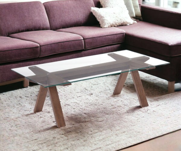 Homeroots 16" Walnut Wood And Glass Coffee Table   283800