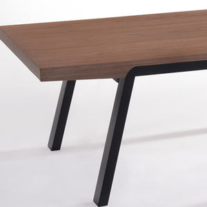 Homeroots 24" Walnut Wood And Black Metal Coffee Table   283835