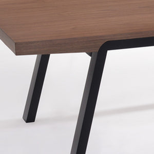 Homeroots 24" Walnut Wood And Black Metal Coffee Table   283835