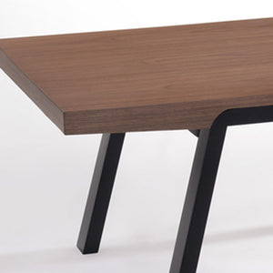 Homeroots 24" Walnut Wood And Black Metal Coffee Table   283835