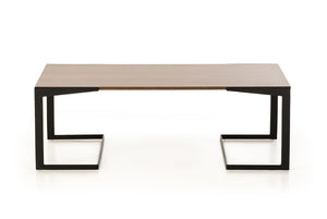 Homeroots 16" Walnut Veneer And Metal Coffee Table   283843