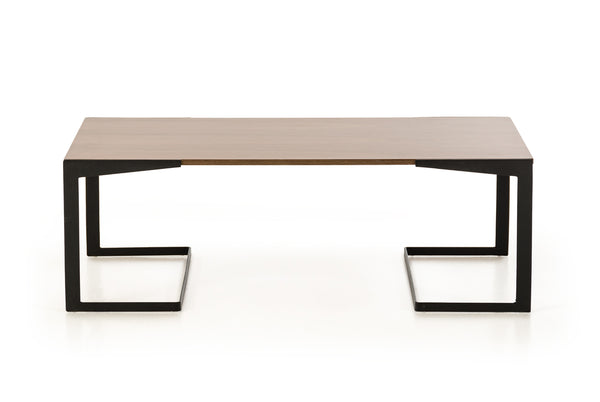 Homeroots 16" Walnut Veneer And Metal Coffee Table   283843