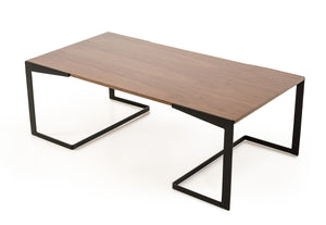 Homeroots 16" Walnut Veneer And Metal Coffee Table   283843