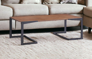 Homeroots 16" Walnut Veneer And Metal Coffee Table   283843