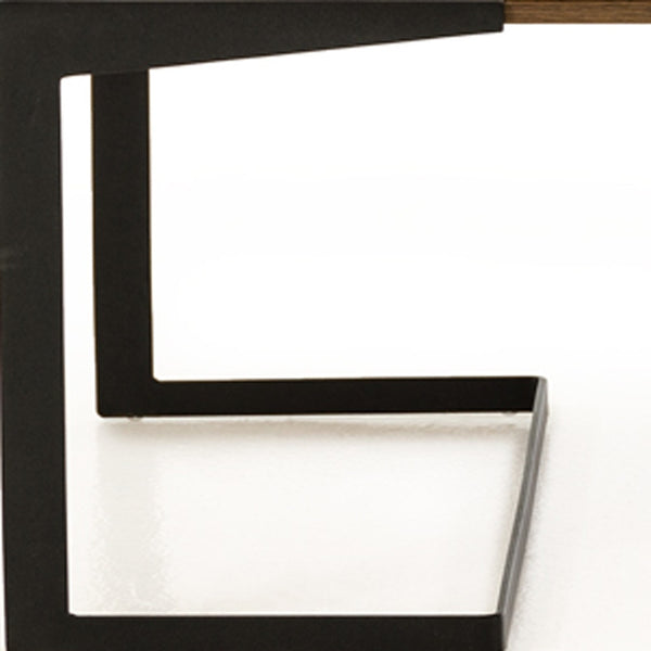 Homeroots 16" Walnut Veneer And Metal Coffee Table   283843