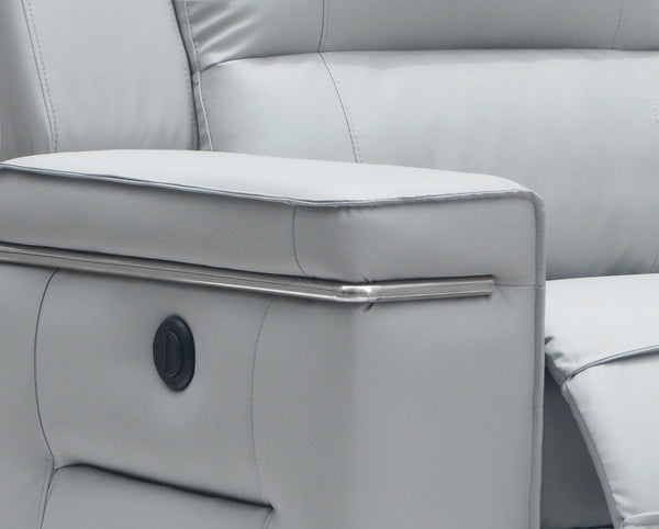 Homeroots Three Piece Indoor Gray Faux Leather Six Person Seating Set   283884