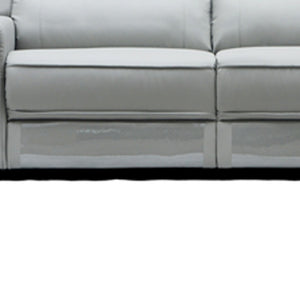 Homeroots Three Piece Indoor Gray Faux Leather Six Person Seating Set   283884