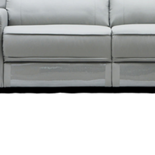 Homeroots Three Piece Indoor Gray Faux Leather Six Person Seating Set   283884