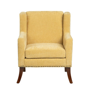 Crestview Collection Modern Indigo Accent Chair - Stylish Comfort For Your Living Room With Sturdy Legs And Plush Cushion Yellow Polyester Evfzr4351mst