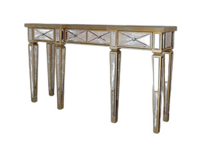 Homeroots 35" Mirrored Glass And Mdf Console Table   283911