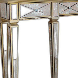 Homeroots 35" Mirrored Glass And Mdf Console Table   283911