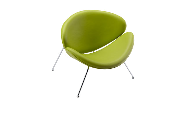 Homeroots 28" Green Leatherette And Metal Accent Chair Green  283953