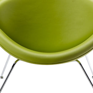 Homeroots 28" Green Leatherette And Metal Accent Chair Green  283953