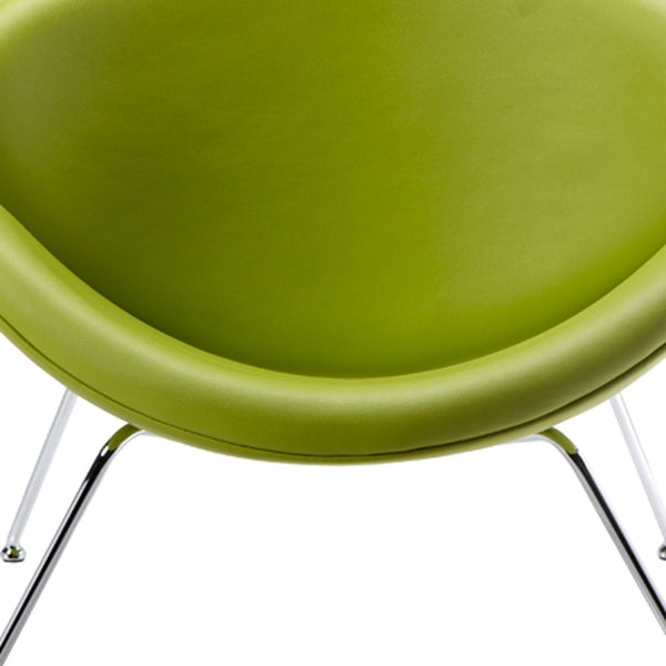 Homeroots 28" Green Leatherette And Metal Accent Chair Green  283953