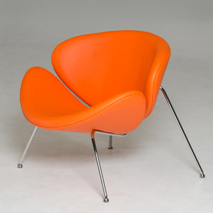 Homeroots 28" Orange Leatherette And Metal Accent Chair Orange  283957